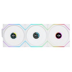 مراوح LIAN LI UNI FAN TL Wireless LCD 120 RGB [3×120مم] – أبيض