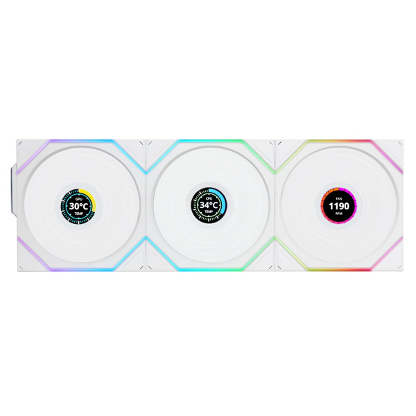 Wireless LCD FAN LIAN LI UNI  TL  120 RGB [3×120mm] – white