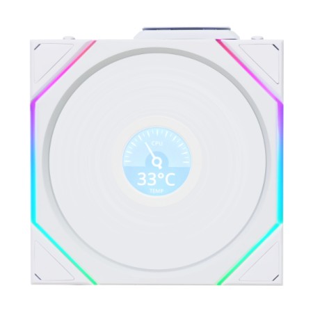 مراوح LIAN LI UNI FAN TL Wireless LCD 120 RGB [3×120مم] – أبيض