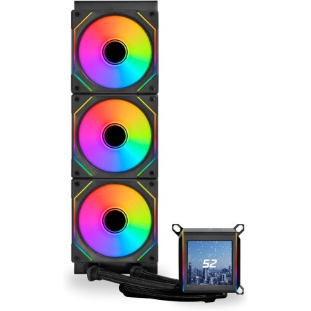 LIAN LI GA II LCD SL-INF 360 RGB Liquid Cooler, 360mm radiator, ntegrated LCD display, Fully RGB customizable lighting - Black LIAN LI GA II LCD SL-INF 360 RGB Liquid Cooler, 360mm radiator, ntegrated LCD display, Fully RGB customizable lighting - Black