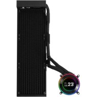 كولر ليان-لي هايدروشيفت II بدون مراوح LCD-C360N، شاشة IPS بحجم 2.1 بوصة، مادة المبرد من سبائك الألمنيوم، - أسود