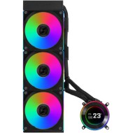 مبرد مائي احترافي ian Li HYDROSHIFT II LCD-C 360CL 360 RGB, حجم 360 ملم مع 3 مراوح 120مم بإضاءة ARGB, متوافق مع معالجات AMD وIntel - أسود