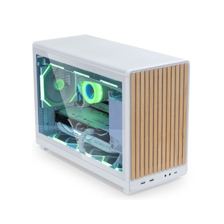 Lian Li DAN A3-mATX Case - Wood & Glass Panels - 26.3L Compact - White