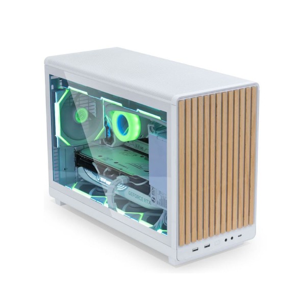PC CASE  LIAN LI DAN A3-mATX Mesh Wooden & Glass Panel, Compact 26.3L micro-ATX / mini-ITX Factorm support ATX, SFX, and SFX-L PSU - White
