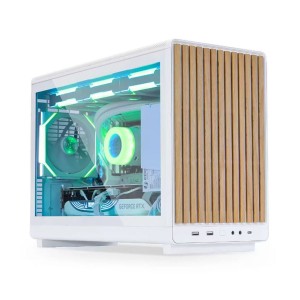 صندوق احترافي LIAN LI DAN A3-mATX Mesh Wooden & Glass Panel,  تصميم بحجم 26.3 لتر يدعم لوحات micro-ATX و mini-ITX, وافق مع مزودات طاقة ATX و SFX و SFX-L - أبيض