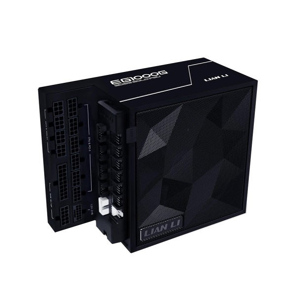 مزود طاقة LIAN LI EG1000G Edge, بقدرة 1000 واط, كفاءة 80+ Gold, تصميم L-Shape, دعم معيار ATX 3.1, كابلات قابلة للفصل Fully Modular لسهولة التركيب - أسود