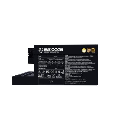 LIAN LI EG1000G Edge power supply, L-Shape design, 1000 watt, ATX 3.1, 80+ Gold efficiency, fully modular design - Black