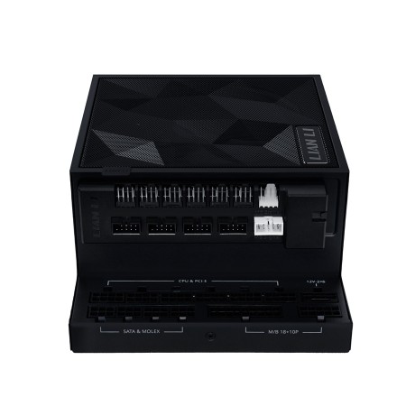 LIAN LI EG1000G Edge power supply, L-Shape design, 1000 watt, ATX 3.1, 80+ Gold efficiency, fully modular design - Black