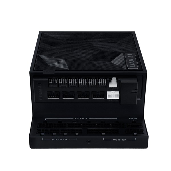 مزود طاقة LIAN LI EG1000G Edge, بقدرة 1000 واط, كفاءة 80+ Gold, تصميم L-Shape, دعم معيار ATX 3.1, كابلات قابلة للفصل Fully Modular لسهولة التركيب - أسود