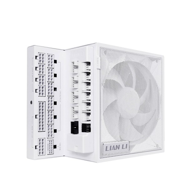 مزود طاقة LIAN LI EG1000G Edge, بقدرة 1000 واط, كفاءة 80+ Gold, تصميم L-Shape, دعم معيار ATX 3.1, كابلات قابلة للفصل Fully Modular لسهولة التركيب - أبيض