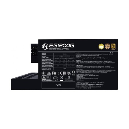 LIAN LI EG1200G Edge power supply, L-Shape design, 1200 watt, ATX 3.1, 80+ Gold efficiency, fully modular design - Black