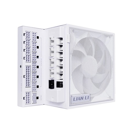 LIAN LI EG1200G Edge power supply, L-Shape design, 1200 watt, ATX 3.1, 80+ Gold efficiency, fully modular design - White