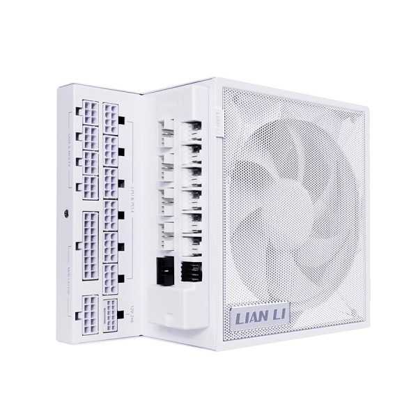 مزود طاقة LIAN LI EG1200G Edge, بقدرة 1200 واط, كفاءة 80+ Gold, تصميم L-Shape, دعم معيار ATX 3.1, كابلات قابلة للفصل Fully Modular لسهولة التركيب - أبيض