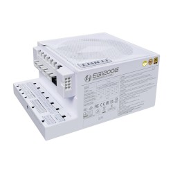 مزود طاقة LIAN LI EG1200G Edge, بقدرة 1200 واط, كفاءة 80+ Gold, تصميم L-Shape, دعم معيار ATX 3.1, كابلات قابلة للفصل Fully Modular لسهولة التركيب - أبيض