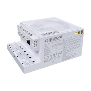 مزود طاقة LIAN LI EG1200G Edge, بقدرة 1200 واط, كفاءة 80+ Gold, تصميم L-Shape, دعم معيار ATX 3.1, كابلات قابلة للفصل Fully Modular لسهولة التركيب - أبيض