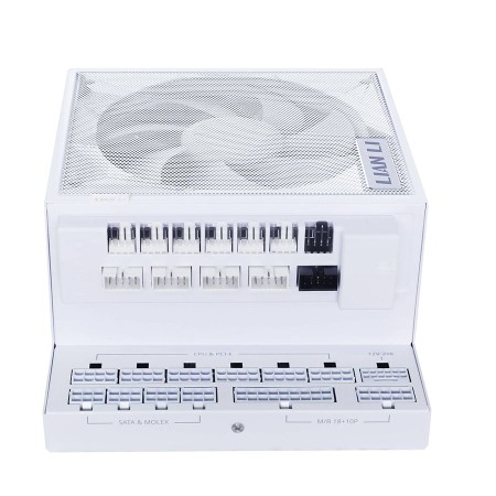 LIAN LI EG1200G Edge power supply, L-Shape design, 1200 watt, ATX 3.1, 80+ Gold efficiency, fully modular design - White