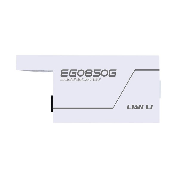 مزود طاقة LIAN LI Edge EGO850G, بقدرة 850 واط, كفاءة 80+ Gold, تصميم L-Shape,  دعم معيار ATX 3.1, كابلات قابلة للفصل Fully Modular لسهولة التركيب - أبيض