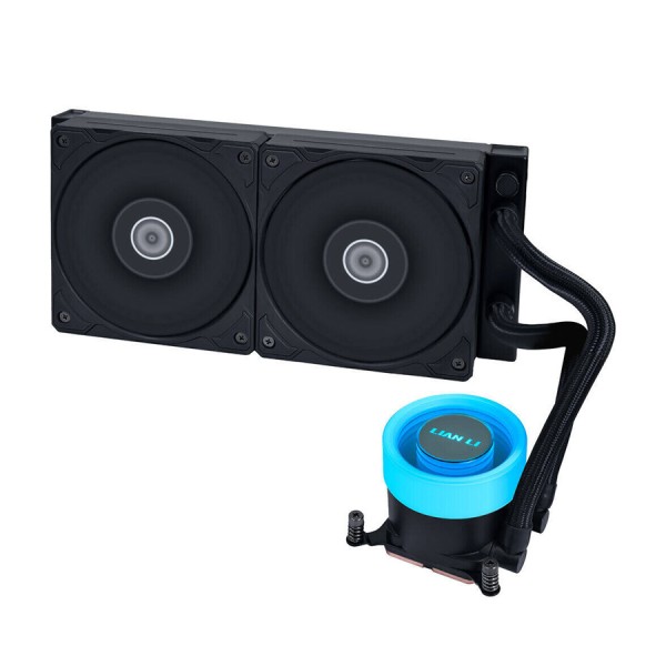 مبرد مائي احترافي Lian Li GA II Lite 240 RGB, حجم 240 ملم مع مروحتين 120مم بإضاءة ARGB, إضاءة تدعم المزامنة مع اغلب اللوحات, متوافق مع معالجات AMD وIntel - أسود