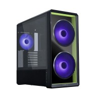 صندوق احترافي LIAN LI LanCool 217 INF, تصميم Mid-Tower مع لوح جانبي من الزجاج المقوى, مروحتان 170 مم ARGB أمامية مع مروحة خلفية 140 مم مثبتة مسبقًا - أسود 