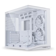 كيس ليان لي O11D Mini V2 Flow - تصميم بانورامي - موصلات خلفية - أبيض