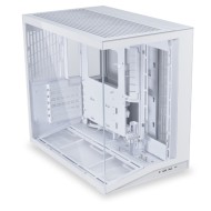 كيس ليان لي O11D Mini V2 Flow - تصميم بانورامي - موصلات خلفية - أبيض
