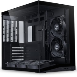 كيس كمبيوتر ألعاب ليان لي O11D ميني V2 فلو - نوع Compact Mid Tower - 5 مراوح PWM - زجاج مقسى - لون أسود