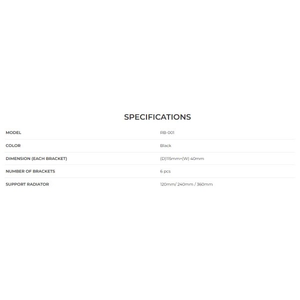 LIAN LI RB‑001 Radiator Offset Mounting Bracket ,Compatible with O11 D Mini and O11 Air Mini cases - Black LIAN LI RB‑001 Radiator Offset Mounting Bracket ,Compatible with O11 D Mini and O11 Air Mini cases - Black