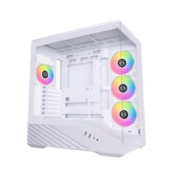 LIAN LI V100RW GAMING ATX MID-TOWER CASE, 4X ARGB Fans pre-installed, support up to 360mm AIO, integrated LED strip - WHITE