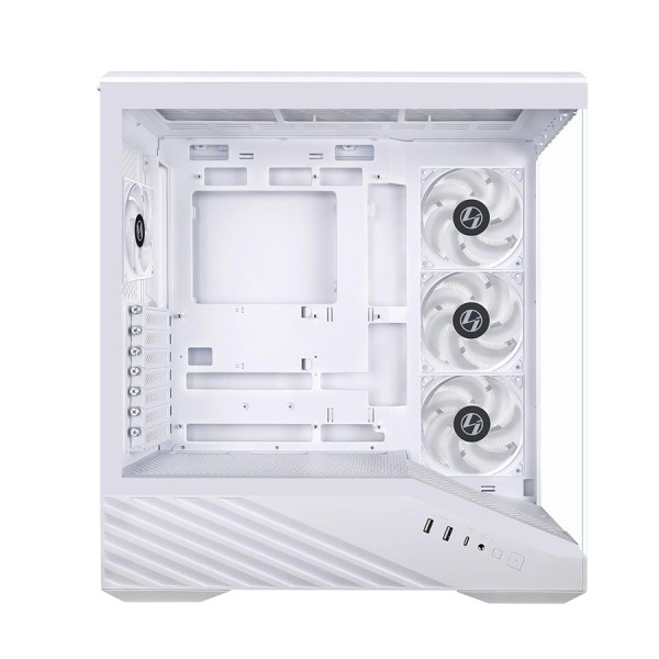 LIAN LI V100RW GAMING ATX MID-TOWER CASE, 4X ARGB Fans pre-installed, support up to 360mm AIO, integrated LED strip - WHITE