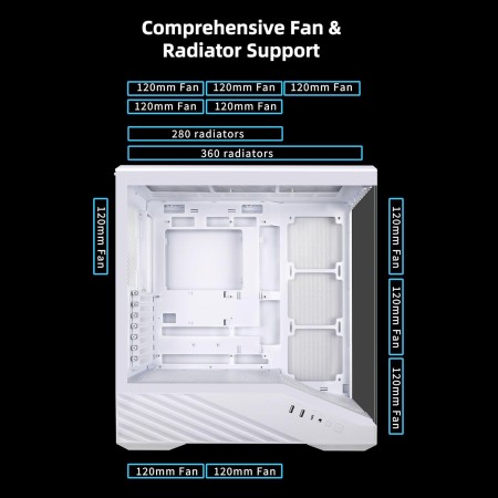 Lian Li V100RW Gaming ATX Case - 4x ARGB Fans - 360mm AIO Support - White Lian Li V100RW Gaming ATX Case - 4x ARGB Fans - 360mm AIO Support - White