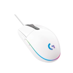 فأرة العاب سلكية Logitech G203, مستشعر Optical بدقة تصل حتى 8000 DPI,  معدل تحديث 1000 Hz,  مع 6 أزرار قابلة للبرمجة,  إضاءة RGB LIGHTSYNC - أبيض