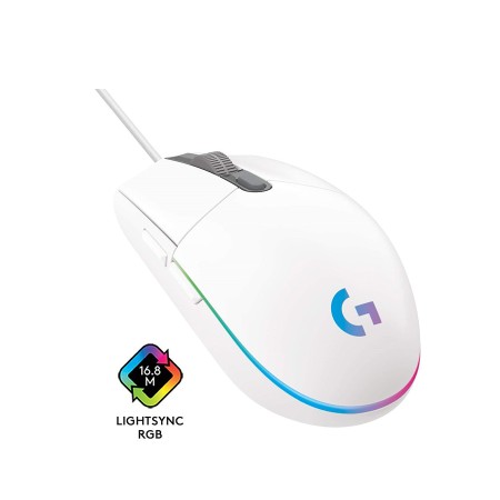 فأرة العاب سلكية Logitech G203, مستشعر Optical بدقة تصل حتى 8000 DPI, معدل تحديث 1000 Hz, مع 6 أزرار قابلة للبرمجة, إضاءة RGB LIGHTSYNC - أبيض فأرة العاب سلكية Logitech G203, مستشعر Optical بدقة تصل حتى 8000 DPI, معدل تحديث 1000 Hz, مع 6 أزرار قابلة للبرمجة, إضاءة RGB LIGHTSYNC - أبيض