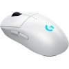 فأرة ألعاب احترافية Logitech PRO 2 LIGHTSPEED, تدعم تقنية تقنية LIGHTSPEED اللاسلكية, مستشعر HERO 2, سرعة تصل إلى 44,000 DPI, دعم الشحن عبر USB-C, وزن 80 غرام - أبيض