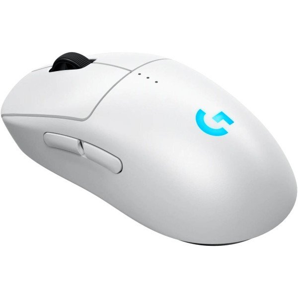 فأرة ألعاب احترافية Logitech PRO 2 LIGHTSPEED, تدعم تقنية تقنية LIGHTSPEED اللاسلكية, مستشعر HERO 2, سرعة تصل إلى 44,000 DPI, دعم الشحن عبر USB-C, وزن 80 غرام - أبيض