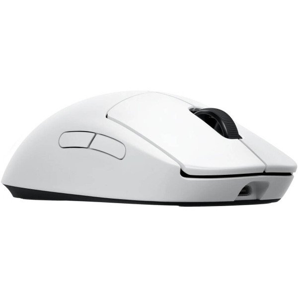 فأرة ألعاب احترافية Logitech PRO 2 LIGHTSPEED, تدعم تقنية تقنية LIGHTSPEED اللاسلكية, مستشعر HERO 2, سرعة تصل إلى 44,000 DPI, دعم الشحن عبر USB-C, وزن 80 غرام - أبيض