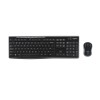 Combo Wireless Keyboard Mouse Logitech MK270 ,Spill-resistant and ergonomically designed for daily use , Arabic / English - Black