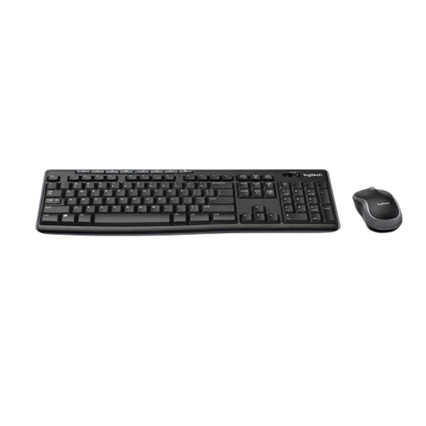 Combo Wireless Keyboard Mouse Logitech MK270 ,Spill-resistant and ergonomically designed for daily use , Arabic / English - Black