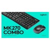 Combo Wireless Keyboard Mouse Logitech MK270 ,Spill-resistant and ergonomically designed for daily use , Arabic / English - Black