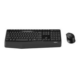 مجموعة مكتبية لوحة مفاتيح وماوس لاسلكية Logitech MK345 Comfort، مفاتيح منخفضة الضجيج ومريحة، تصميم مريح لليد اليمنى – اسود