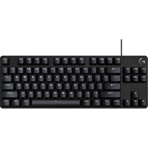 لوحة مفاتيح احترافية Logitech G413 TKL SE, مفاتيح ميكانيكية Tactile, إضاءة خلفية باللون الأبيض, توصيل سلكي, كابل بطول 1.8 م - أسود