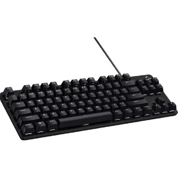 لوحة مفاتيح احترافية Logitech G413 TKL SE, مفاتيح ميكانيكية Tactile, إضاءة خلفية باللون الأبيض, توصيل سلكي, كابل بطول 1.8 م - أسود