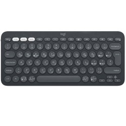 لوحة مفاتيح لاسلكية Logitech K380s - توصيل 3 أجهزة - تصميم نحيف وعصري - أسود