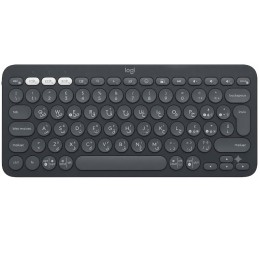 لوحة مفاتيح لاسلكية Logitech K380s - توصيل 3 أجهزة - تصميم نحيف وعصري - أسود
