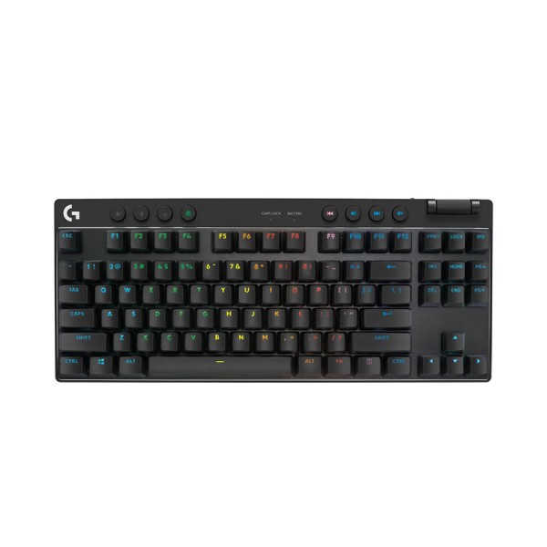 LOGITECH G Pro X TKL LIGHTSPEED Mechanical Gaming Keyboard, Tenkeyless (TKL), Brown Tactile Switches, Up to 400 hr, 810g - Black