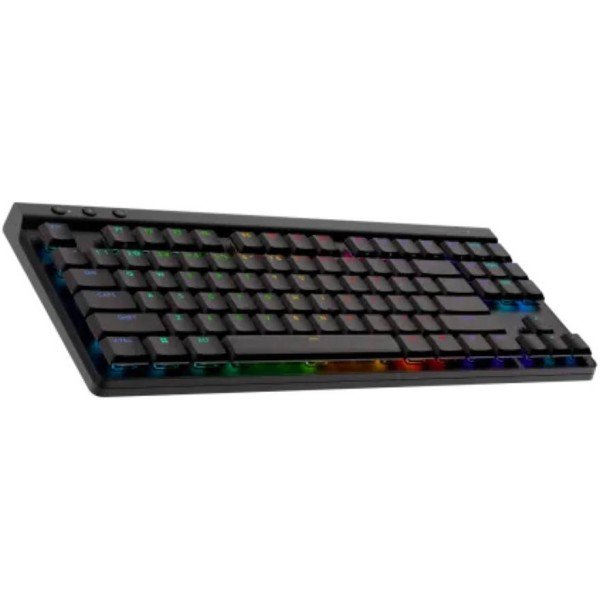 لوحة مفاتيح ميكانيكية Logitech G515 LIGHTSPEED TKL,مفاتيح ميكانيكية منخفضة الارتفاع GL Tactile, إضاءة LIGHTSYNC RGB,  يدعم LIGHTSPEED لاسلكي 2.4GHz, بلوتوث او USB-C - أسود