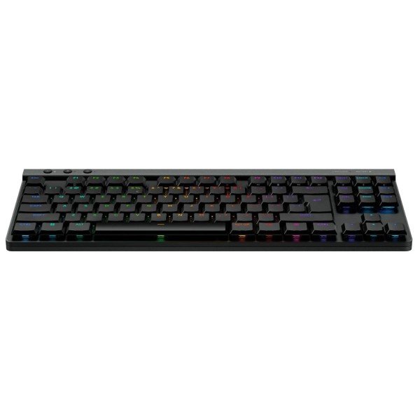 لوحة مفاتيح ميكانيكية Logitech G515 LIGHTSPEED TKL,مفاتيح ميكانيكية منخفضة الارتفاع GL Tactile, إضاءة LIGHTSYNC RGB,  يدعم LIGHTSPEED لاسلكي 2.4GHz, بلوتوث او USB-C - أسود