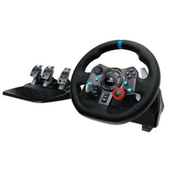 عجلة القيادة Logitech G29 Driving Force, دواسات معدنية ثلاثية للتحكم بدقة في السرعة والكبح والقابض, متوافقة مع PC، PS3، PS4، PS5 عبر برنامج Logitech G HUB 