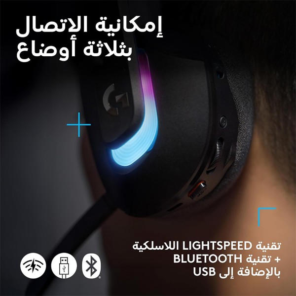 سماعة رأس لاسلكية Logitech G522, اتصال اللاسلكي LIGHTSPEED, سماعات PRO-G مقاس 40 مم, ميكروفون قابل للفصل, 290 جرام, بطارية حتى 90 ساعة, إضاءة RGB LIGHTSYNC - أسود سماعة رأس لاسلكية Logitech G522, اتصال اللاسلكي LIGHTSPEED, سماعات PRO-G مقاس 40 مم, ميكروفون قابل للفصل, 290 جرام, بطارية حتى 90 ساعة, إضاءة RGB LIGHTSYNC - أسود