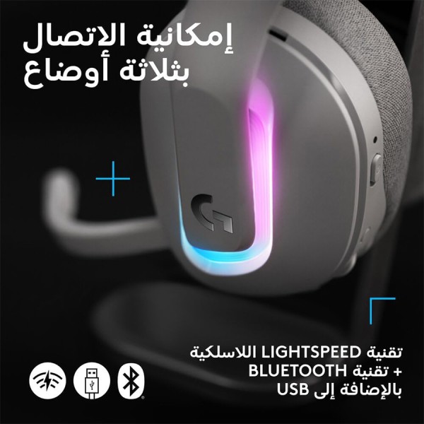 سماعة رأس لاسلكية Logitech G522, اتصال اللاسلكي LIGHTSPEED, سماعات PRO-G مقاس 40 مم, ميكروفون قابل للفصل, 290 جرام, بطارية حتى 90 ساعة, إضاءة RGB LIGHTSYNC - أبيض سماعة رأس لاسلكية Logitech G522, اتصال اللاسلكي LIGHTSPEED, سماعات PRO-G مقاس 40 مم, ميكروفون قابل للفصل, 290 جرام, بطارية حتى 90 ساعة, إضاءة RGB LIGHTSYNC - أبيض