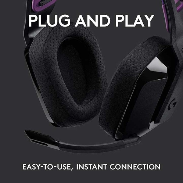 Logitech G535 Lightspeed Wireless Gaming Headset - Compatible with PC, PS4, PS5, USB Rechargeable - سماعة رأس لاسلكية للألعاب لوجيتيك أسود